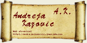 Andreja Kažović vizit kartica